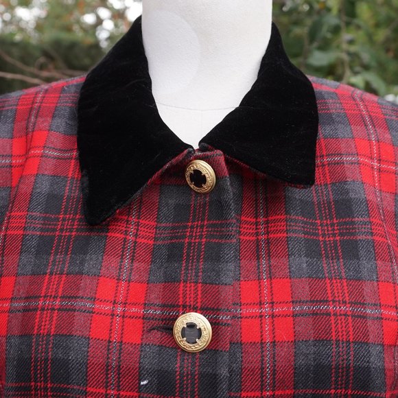 **VINTAGE** Red Plaid 80's Blazer - Picture 4 of 4